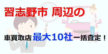 習志野市周辺の車買取店最大10社一括査定！